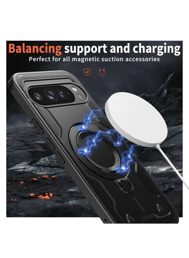 S-TOP Case For Google Pixel 9 / 9 Pro PC Hybrid TPU Armor MagSafe Ring Holder Phone Case - Image 3