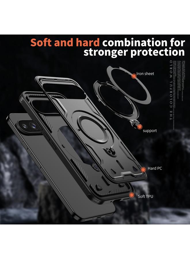 S-TOP Case For Google Pixel 9 / 9 Pro PC Hybrid TPU Armor MagSafe Ring Holder Phone Case - Image 5