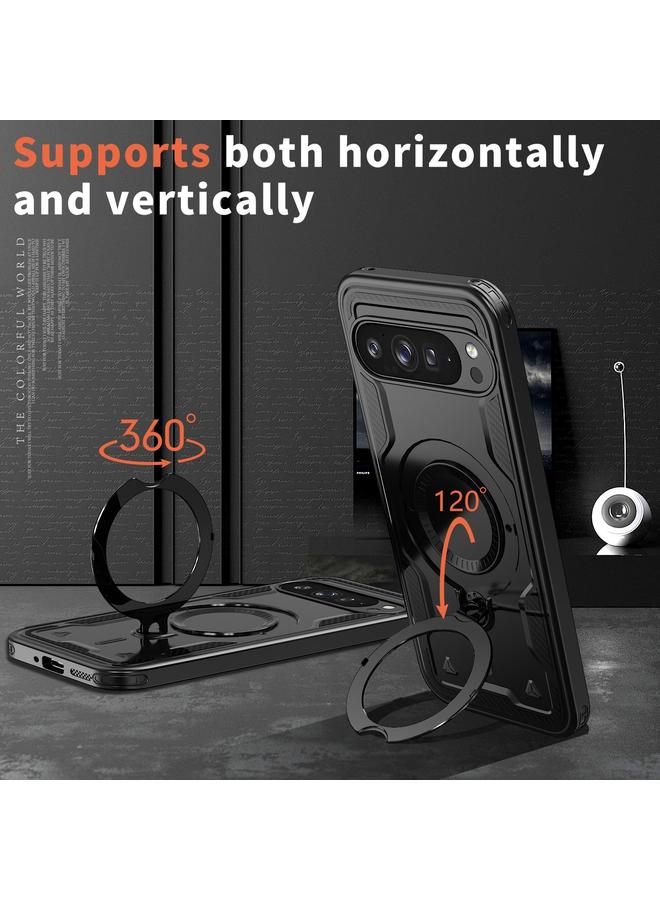 S-TOP Case For Google Pixel 9 / 9 Pro PC Hybrid TPU Armor MagSafe Ring Holder Phone Case - Image 2