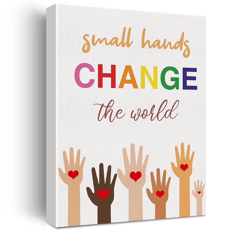 Inspirational Diversity Wall Art Equality Watercolor Canvas Painting Prints for Home Wall Decor Framed Artwork Gifts12x15 Inch