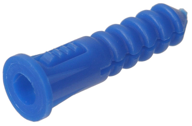Hillman 370329 Ribbed Plastic Anchor, 8-10-12 X 1-1/4-Inch, Blue, 100 Count (Pack of 1) - Image 1