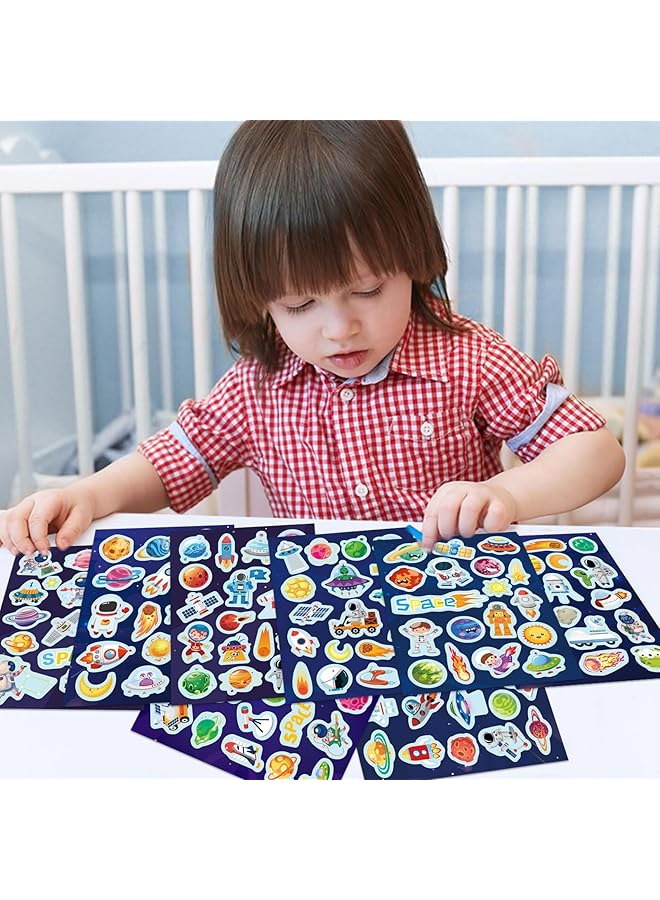 KASTWAVE Space Themed Sticker Set 24 Sheets Space Alien Rocket Vinyl Waterproof Decals Peel And Stick Solar System Space Stickers For Water Bottle Laptop Scrapbook Decor Party Favors - Image 3