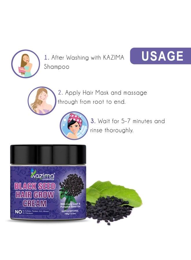 KAZIMA Black Seed Hair Growth Cream with Curry Leaf & Spikenard Oil, 100g - Image 2