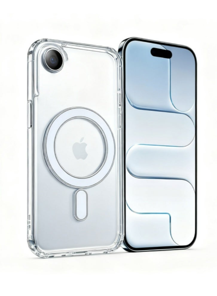 لولكس جراب هاتف شفاف من Lullaxx لهاتف iPhone 17، يوفر حماية شاملة للكاميرا، حلقة مغناطيسية مدمجة للشحن المغناطيسي، مصنوع من الأكريليك + TPU، مقاوم للسقوط والصدمات