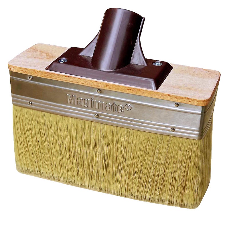 Magimate Deck Brush Stain Applicator by Magimate - Thick Soft Large Paint Brush Head with Threads for Extension to Apply Stain and Sealers on Wood Deck Floor Fence Walls - 7 Inch Wide - Image 1