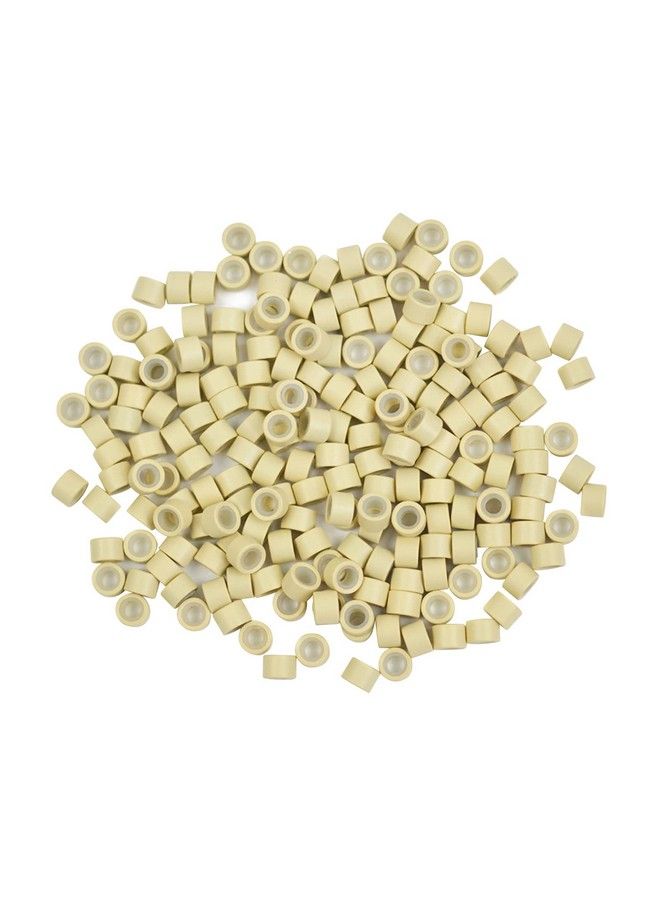 YTBYT 200 Pcs Silicone Lined Micro Rings Links Beads 4.0 Mm Beads For Hair Extensions (Blonde) - Image 2