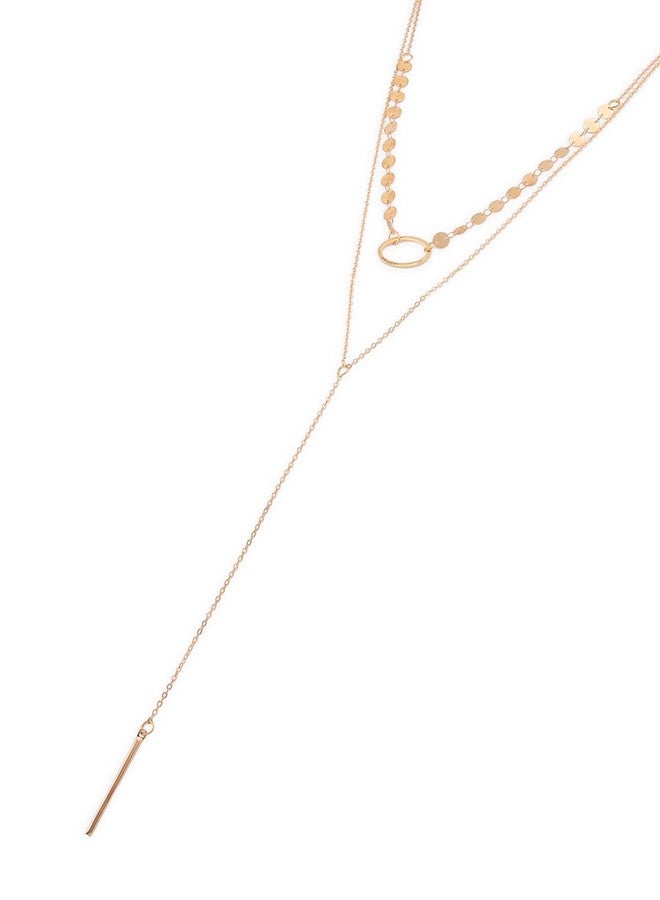 Ami Gold Tone 2 Layers Contemporary Lariat Chain For Women-ZPFK19383 - Image 4