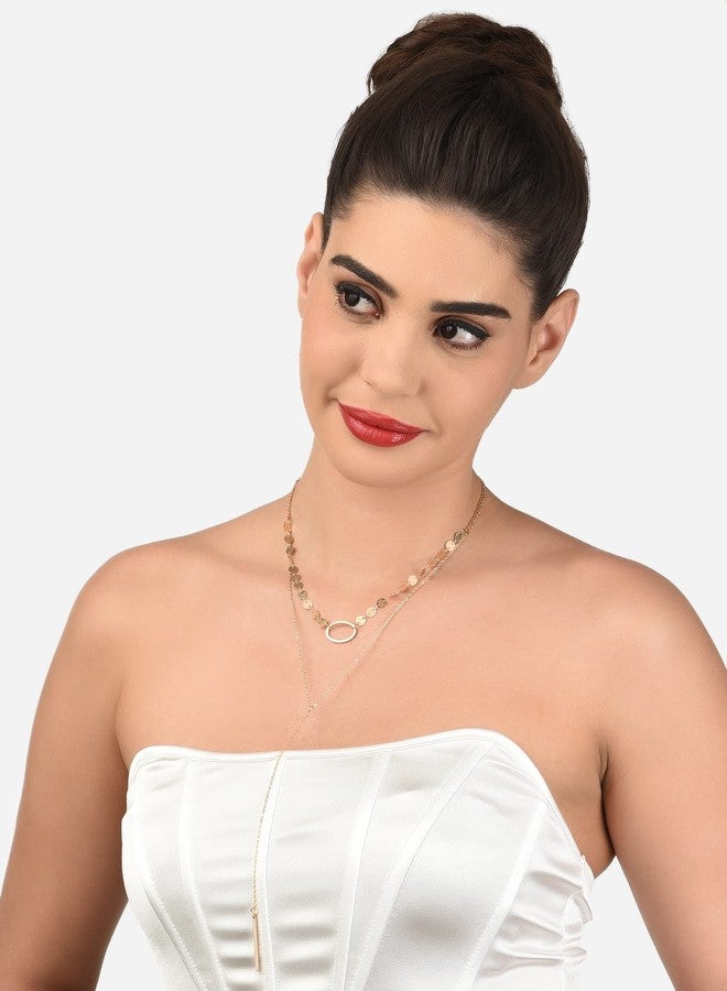Ami Gold Tone 2 Layers Contemporary Lariat Chain For Women-ZPFK19383 - Image 5