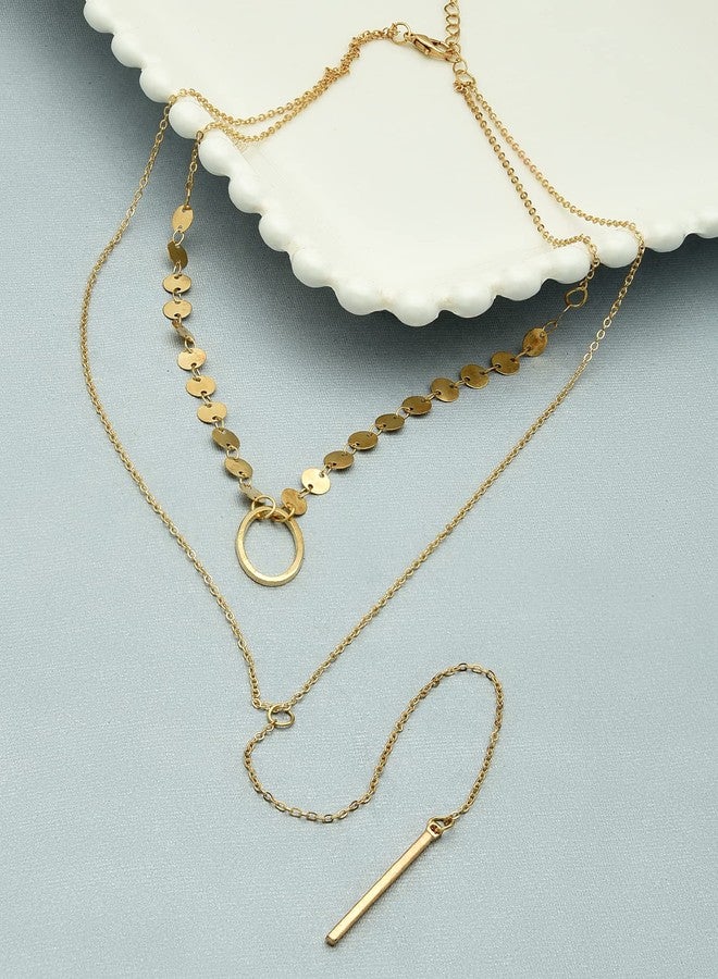 Ami Gold Tone 2 Layers Contemporary Lariat Chain For Women-ZPFK19383 - Image 2