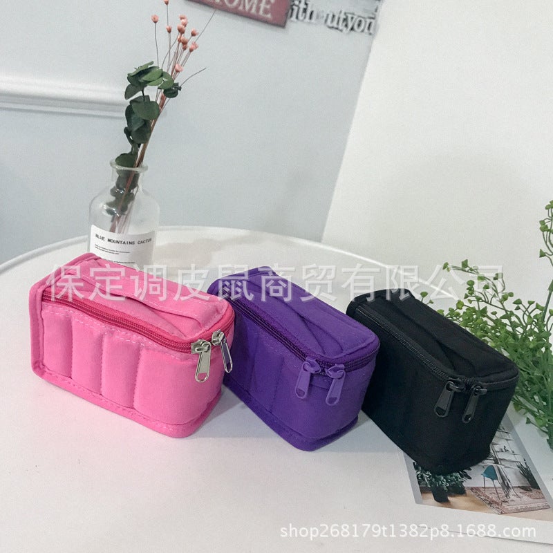 Cotton Cosmetic Toiletry Bag with 8 Grids - Image 4