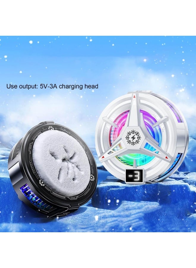 Magnetic Semiconductor Phone Cooler with Digital Temperature Display, 3 Speed Adjustable RGB Light Phone Cooling Fan for Gaming Live Streaming, Clip-on Universal Mobile Phone Radiator Black - Image 5