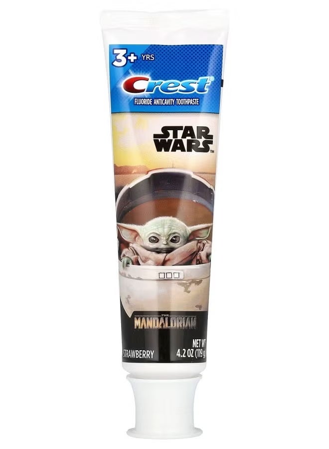 Crest Kids toothpaste, with fluoride to protect teeth from cavities, Star Wars: The Mandalorian edition, suitable for children 3 years and older, strawberry flavor, 4.2 oz (119 g)