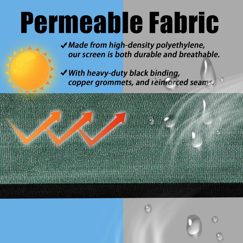 BADAO Green 6FT X 50FT Outdoor Privacy Screen Fence & Mesh Shade Net Cover, Ideal for Garden and Backyard - Enhances Privacy for Fencing & Chain Link, Perfect for Patio Privacy Wall, Slatsï¼ŒFreestanding - Image 5