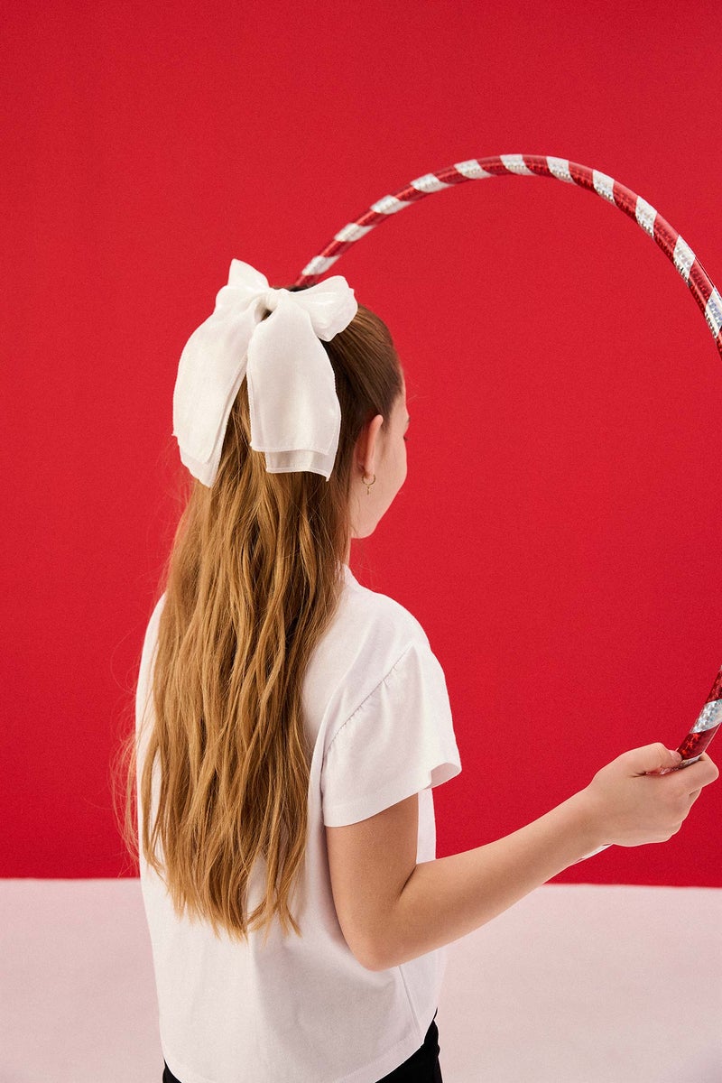 DeFacto White Girl Girl Ribbon Hair Clips Casual - Image 1