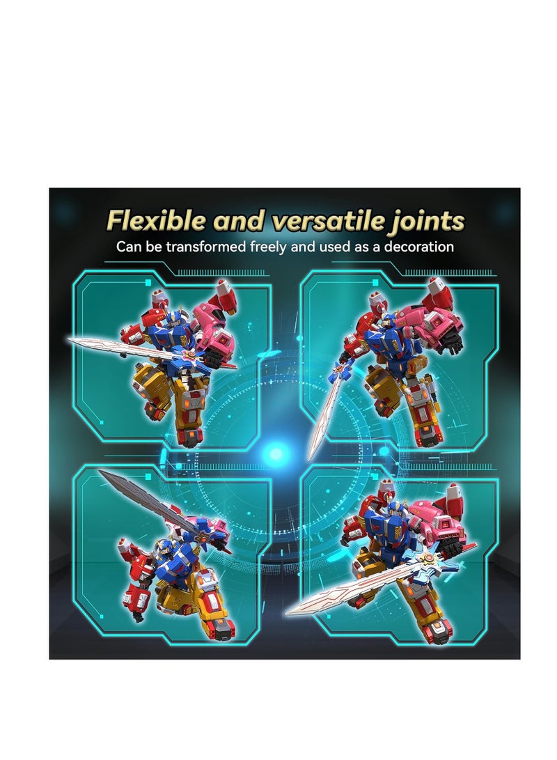 SYOSI Transforming Toys - 5-in-1 Transforming Vehicles Playset Include Motorcycles, Planes, Go-Karts -STEM Stacking Car Kit, Transforming Robots, Birthday Gift for Toddler Kids 6 Years Old Boys Girls - Image 3