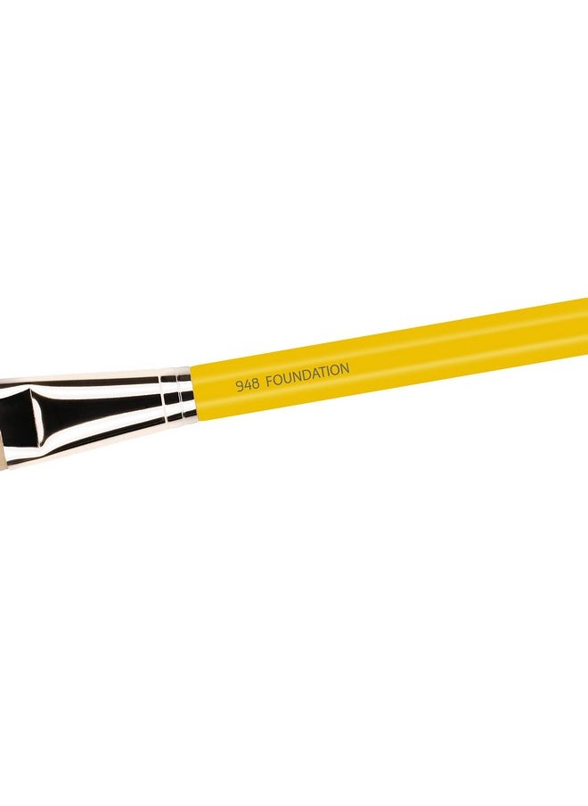 بديليوم تولز فرشاة مكياج احترافية من Bdellium Tools - سلسلة Studio 948 كريم أساس - بألياف صناعية ناعمة، لكريم الأساس وإخفاء العيوب (أصفر، قطعة واحدة)  - Image 4
