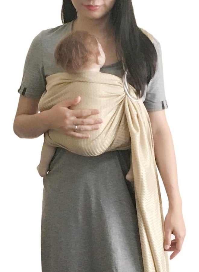 Vlokup Baby Water Ring Sling Carrier | Lightweight Breathable Mesh Baby Wrap for Infant, Newborn, Kids and Toddlers | Perfect for Summer, Swimming, Pool, Beach | Great for Dad Too Champagne - Image 1