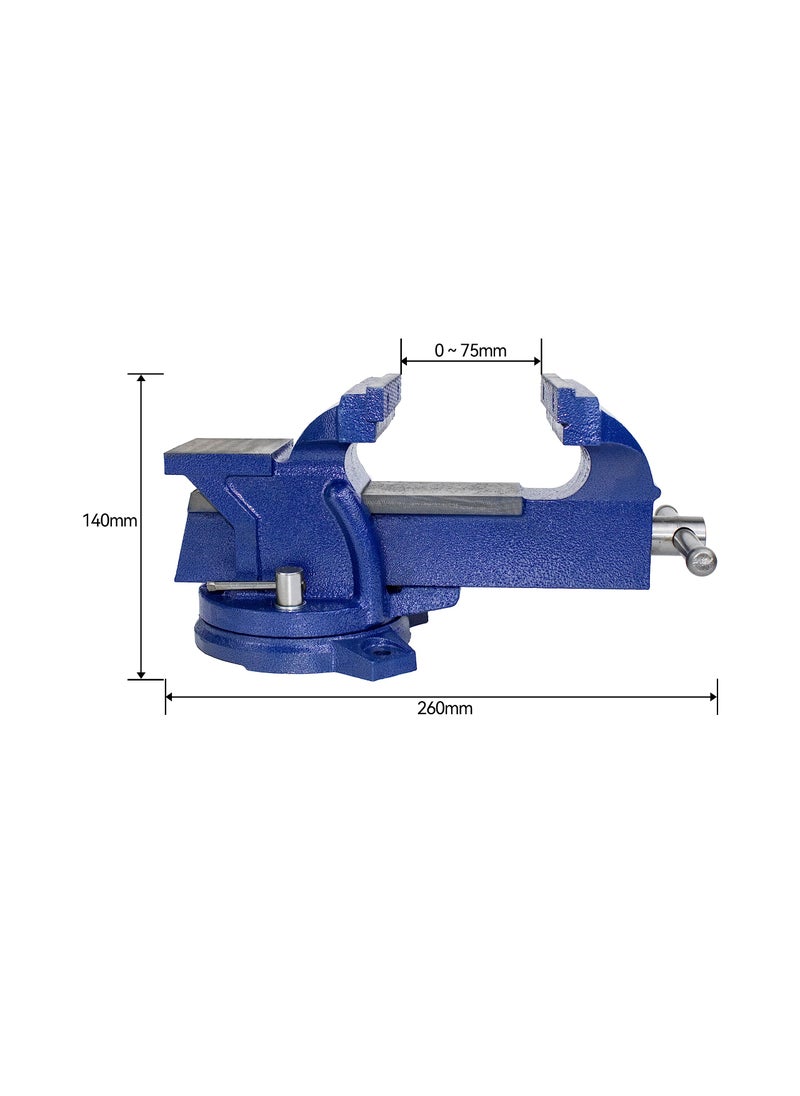 HFS HFS(R) 4" Heavy Duty Bench Vise Anvil with 360° Swivel Locking Base Desktop Clamp - FS Blue Design  - Image 3