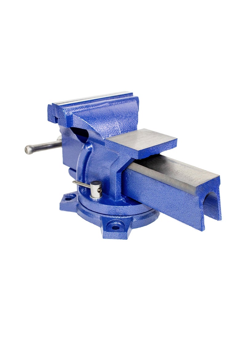 HFS HFS(R) 4" Heavy Duty Bench Vise Anvil with 360° Swivel Locking Base Desktop Clamp - FS Blue Design  - Image 4