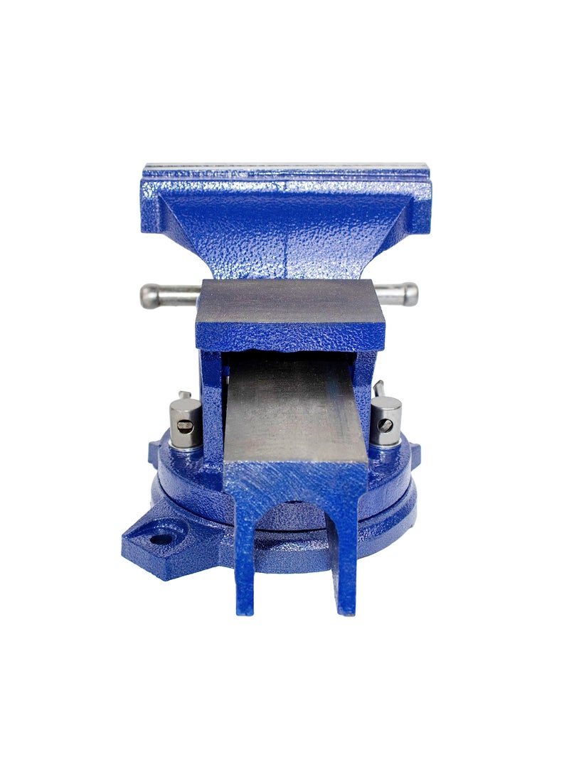 HFS HFS(R) 4" Heavy Duty Bench Vise Anvil with 360° Swivel Locking Base Desktop Clamp - FS Blue Design  - Image 2