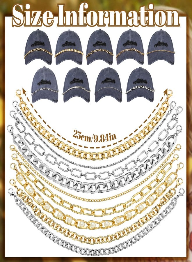 Geyoga 9 Pcs Trucker Hat Chains Decoration Trucker Hat Charms DIY Chain for Trucker Mesh Baseball Hat Cap - Image 4