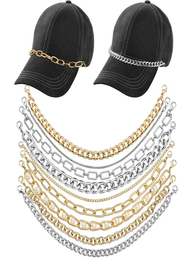 Geyoga 9 Pcs Trucker Hat Chains Decoration Trucker Hat Charms DIY Chain for Trucker Mesh Baseball Hat Cap - Image 1