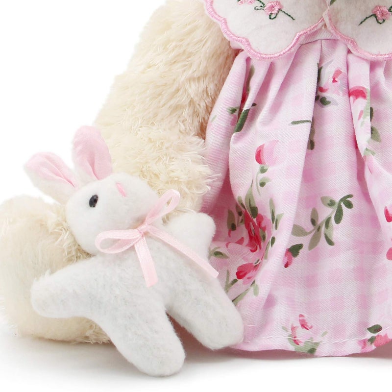 oits cute Oitscute Small Baby Teddy Bear with Cloth Cute Stuffed Animal Soft Plush Toy 10" (Pink Dress with Rabbit) - Image 4