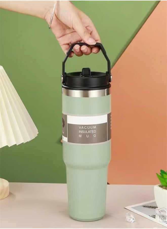 General - Insulated Cup with Lid and Straw Reusable 304 Stainless Steel Water Bottle Iced Coffee Travel Mug for Car Gym Fitness - Image 1