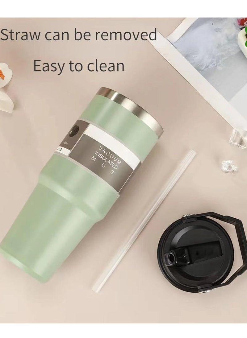 General - Insulated Cup with Lid and Straw Reusable 304 Stainless Steel Water Bottle Iced Coffee Travel Mug for Car Gym Fitness - Image 1