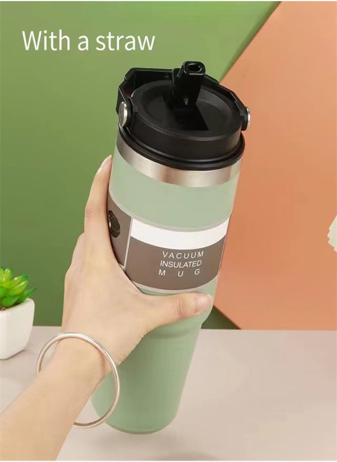 General - Insulated Cup with Lid and Straw Reusable 304 Stainless Steel Water Bottle Iced Coffee Travel Mug for Car Gym Fitness - Image 1