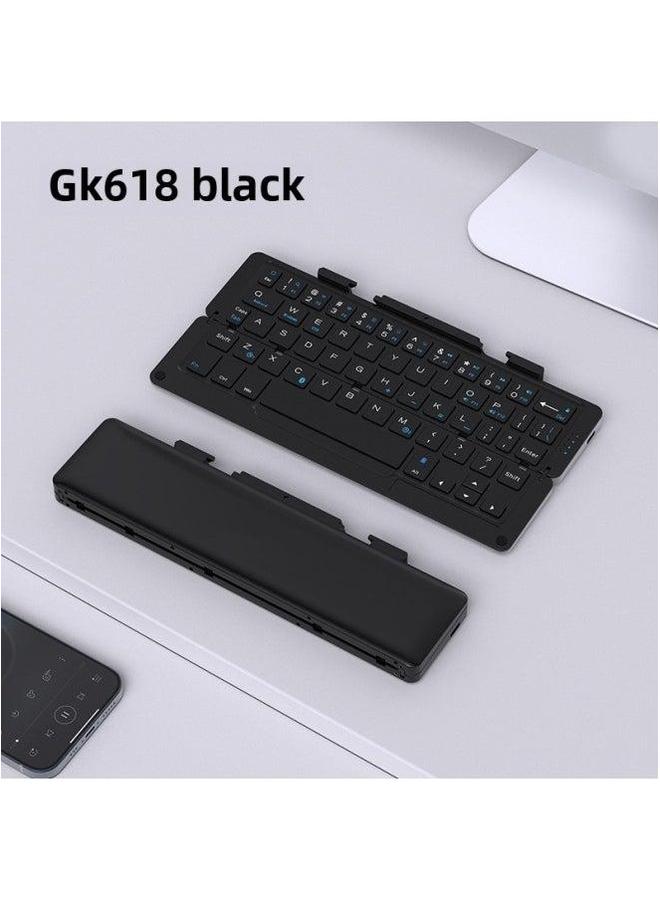 Geyes Direct Aluminum Alloy Wireless Bluetooth Folding Keyboard Explosions Special For Gifts-Color:Black-Product Type:Dual Channel  - Image 1