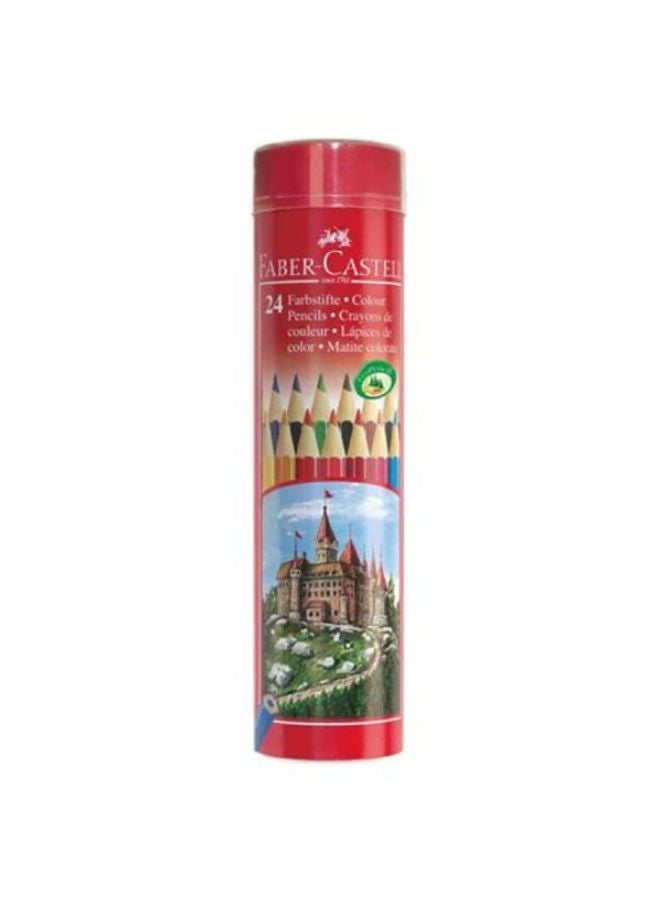 Colored Pencil Set In A Tin Tube -  24 Colors