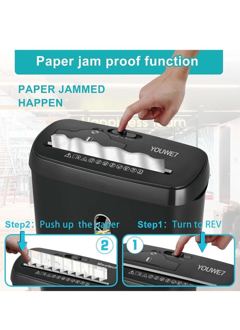 Generic YOUWE7 Paper Shredder for Home Office, 8-Sheet Strip Cut with 3.17 Gallon Basket, P-2 Security Level, 3-Mode Design Shred CD & Credit Card, Durable&Fast with Jam Proof System, Black  - Image 2