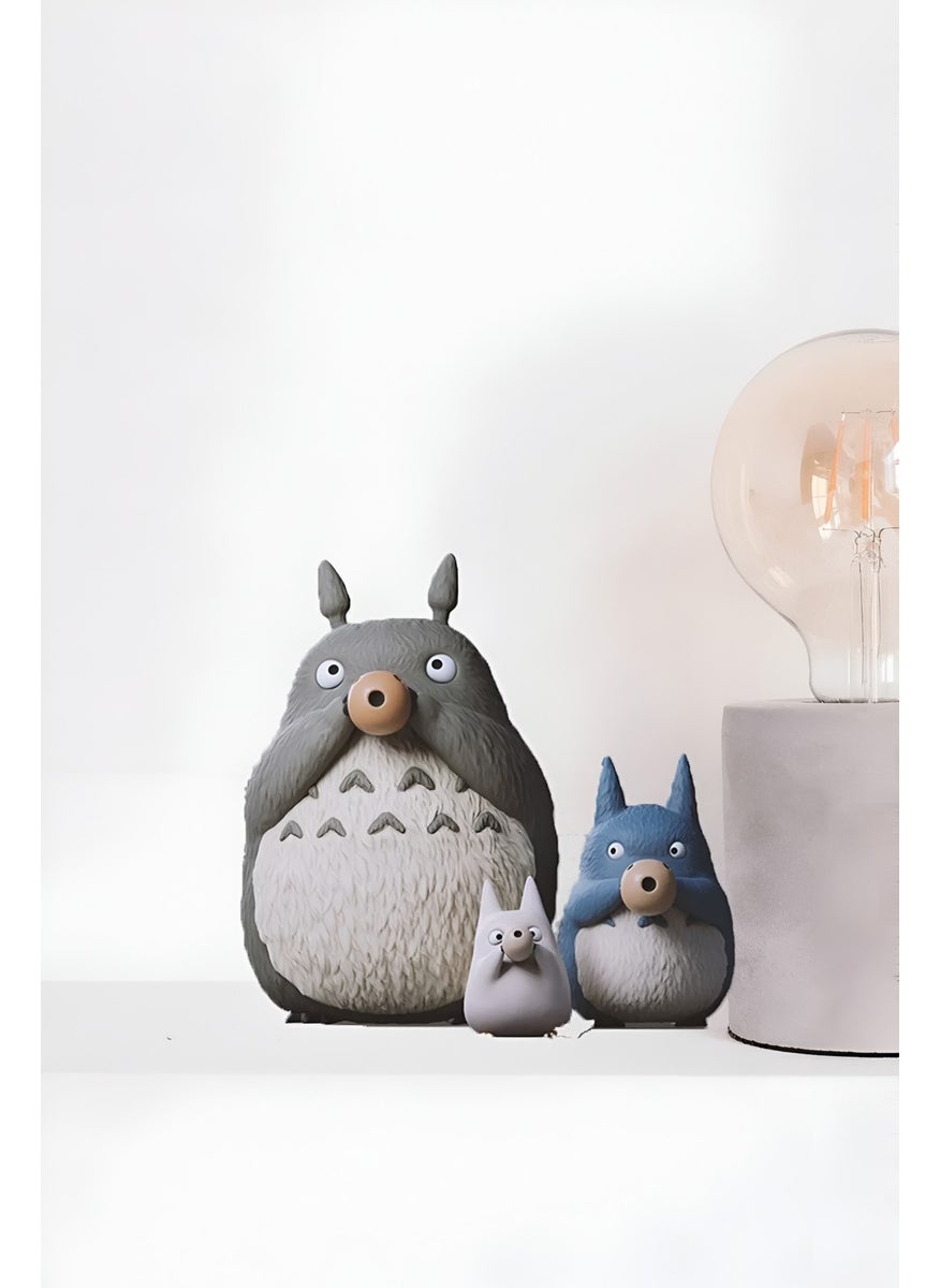 3D Layer Craft - My Neighbor Totoro Family 3 Piece Set Painted Figures 15-10-5 cm - Image 1