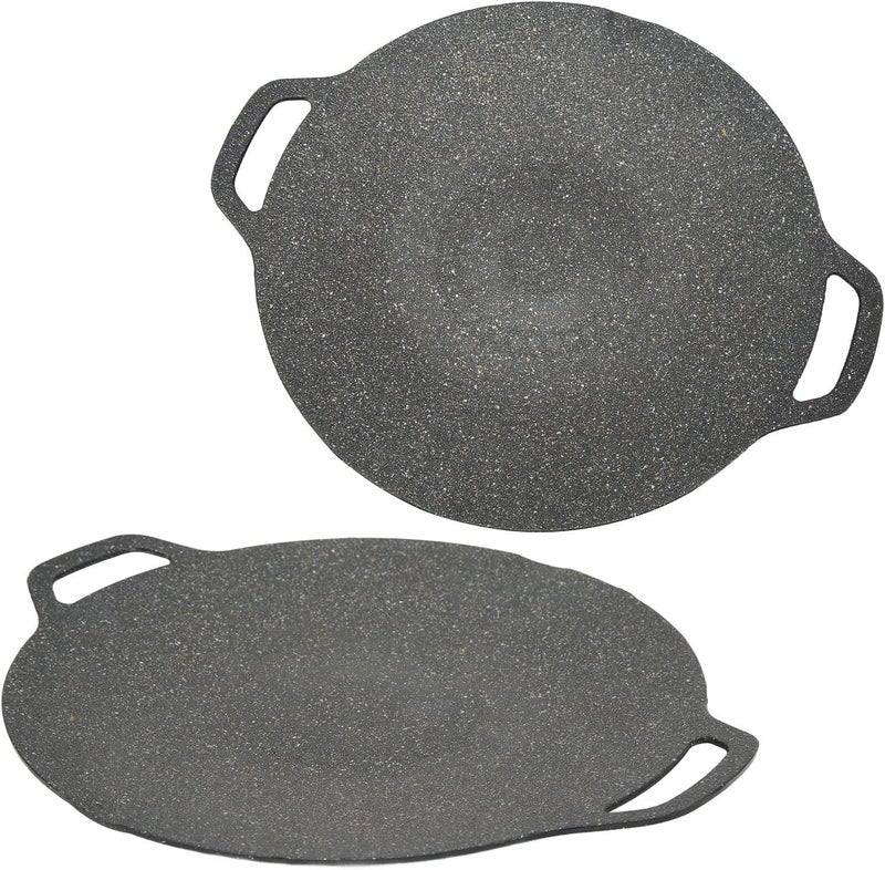 Non Stick Korean Grill Pan for Fast and Even Cooking for Outdoor BBQ Camping Black (30cm) - Image 4
