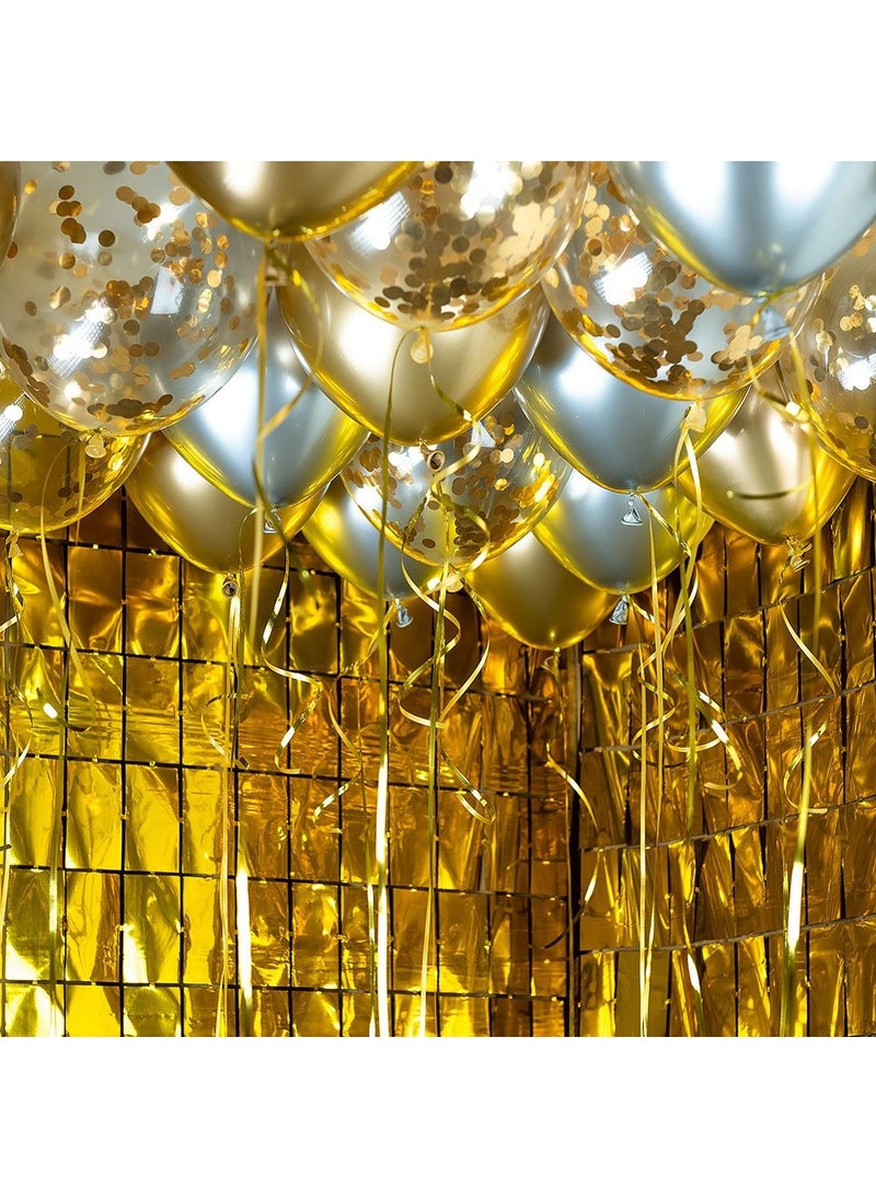 طقم بالونات سقف لامعة فضية ذهبية 30 سم، عبوة من 30 قطعة