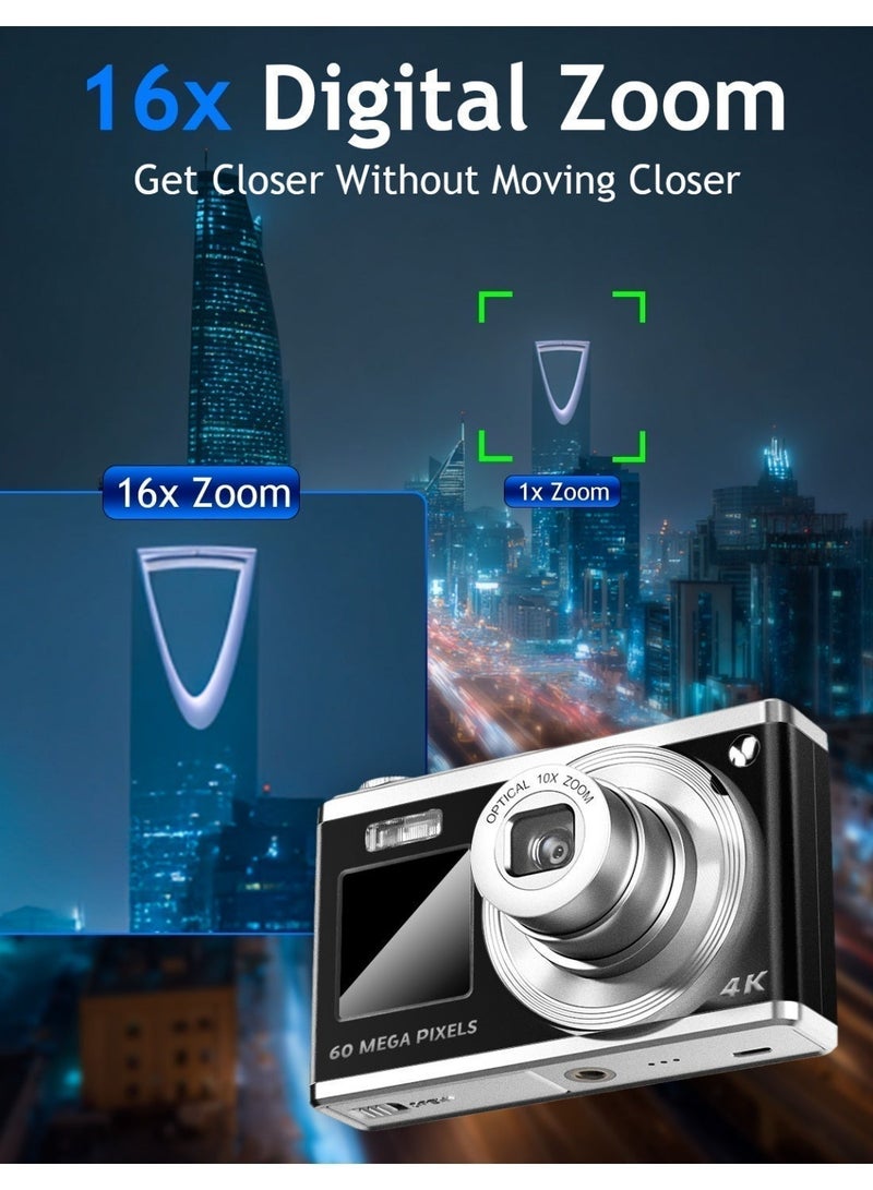 60MP Camera with Dual Front & Back Screens - Perfect for Selfie & Vlogging - Image 4
