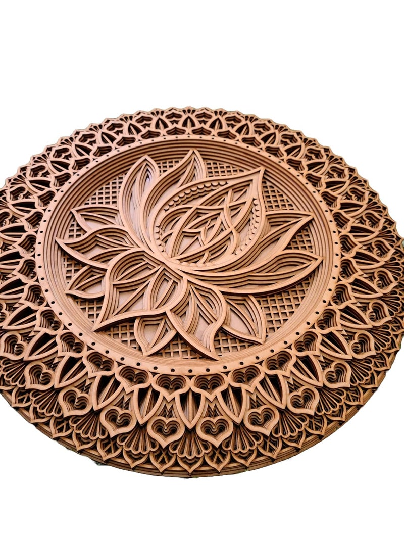 Multi-Layer Lotus Wooden Mandala – Handcrafted 3D Wall Art for Yoga, Meditation, and Décor – Eco-Friendly Wooden Art  - Image 4