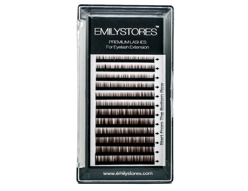EMILYSTORES Lash Eyebrow Extensions Color Brown Thickness 0.10 mm Length 5/6/7/8MM Mixed Sizes One Tray - Image 1