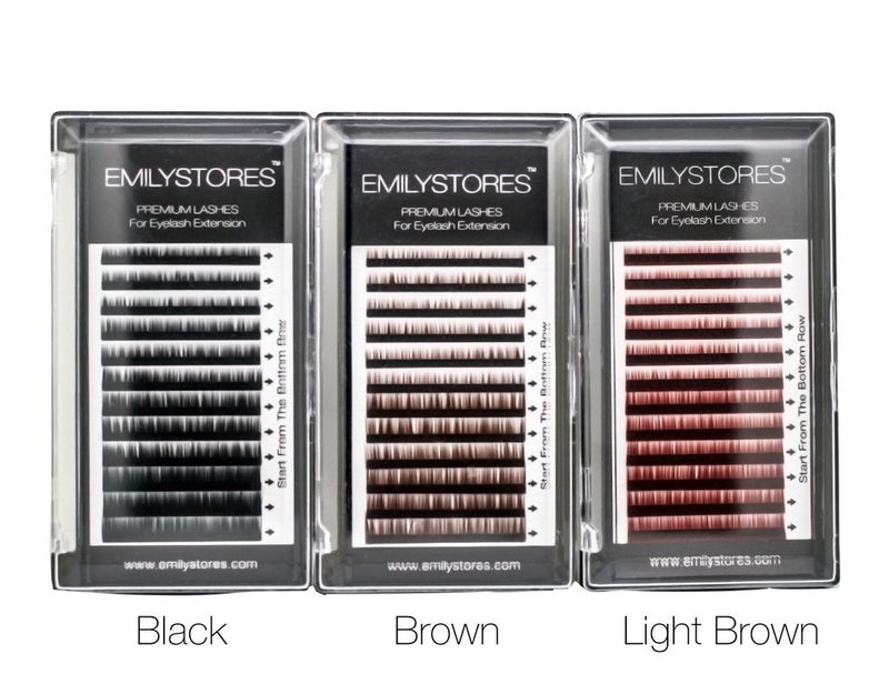 EMILYSTORES Lash Eyebrow Extensions Color Brown Thickness 0.10 mm Length 5/6/7/8MM Mixed Sizes One Tray - Image 5