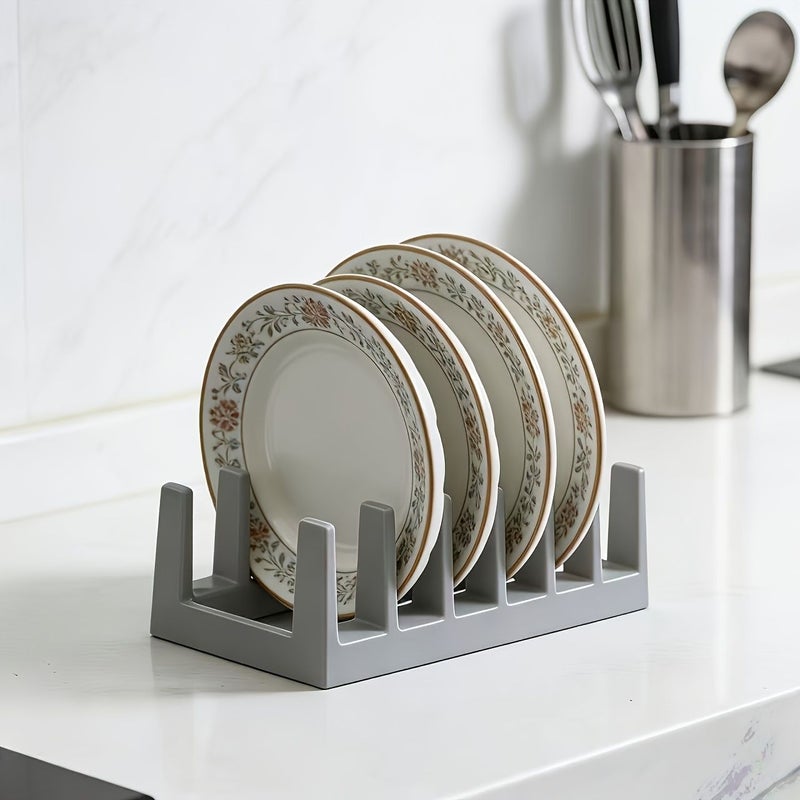 2 Pcs Grey Multipurpose Kitchen Storage Rack For Pot Lid Soup Spoon Cutting Board And Dish Drainage Organizer - Image 4