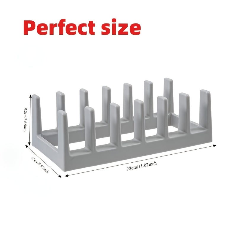 2 Pcs Grey Multipurpose Kitchen Storage Rack For Pot Lid Soup Spoon Cutting Board And Dish Drainage Organizer - Image 2