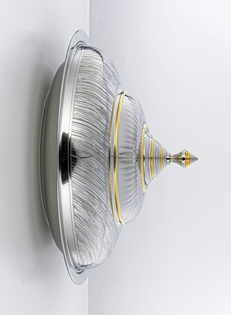 45 CM Tahani Collection Stainless Steel Koozy Tray Silver & Gold