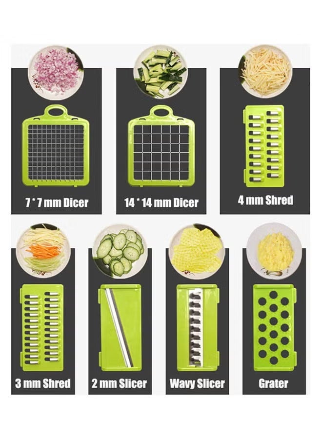 12-In-1 Vegetable Chopper – White/Green - Image 3