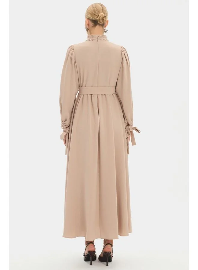 JUNE Belted Maxi Dress