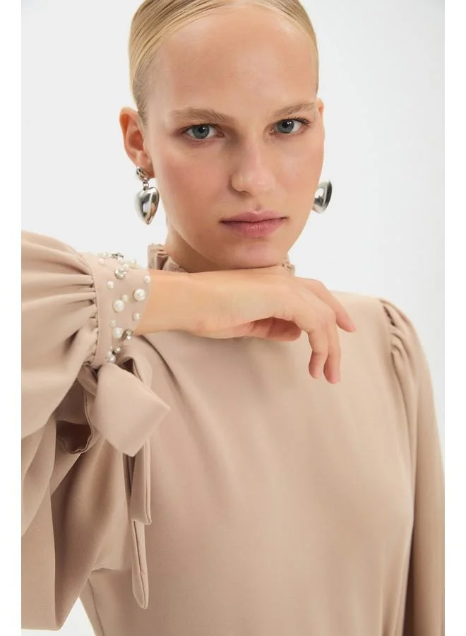 JUNE Belted Maxi Dress
