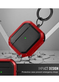 Generic AirPods 3 Case Cover with Keychain Upgraded Armor Shockproof Hard-Shell Protective TPU Compatible for Airpods 3rd Generation Case for Women Men (Front LED Visible) Red  - Image 5
