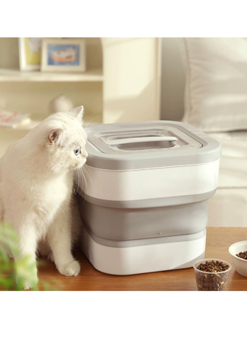 SYOSI - Dog Food Storage Container 5-35 Lbs Collapsible Pet Food Container Kitchen Nuts Cereal Leak Proof Sealable Storage Box with Scoop and Airtight Lid Moisture Insect and Dust Proof TPR Material - Image 1