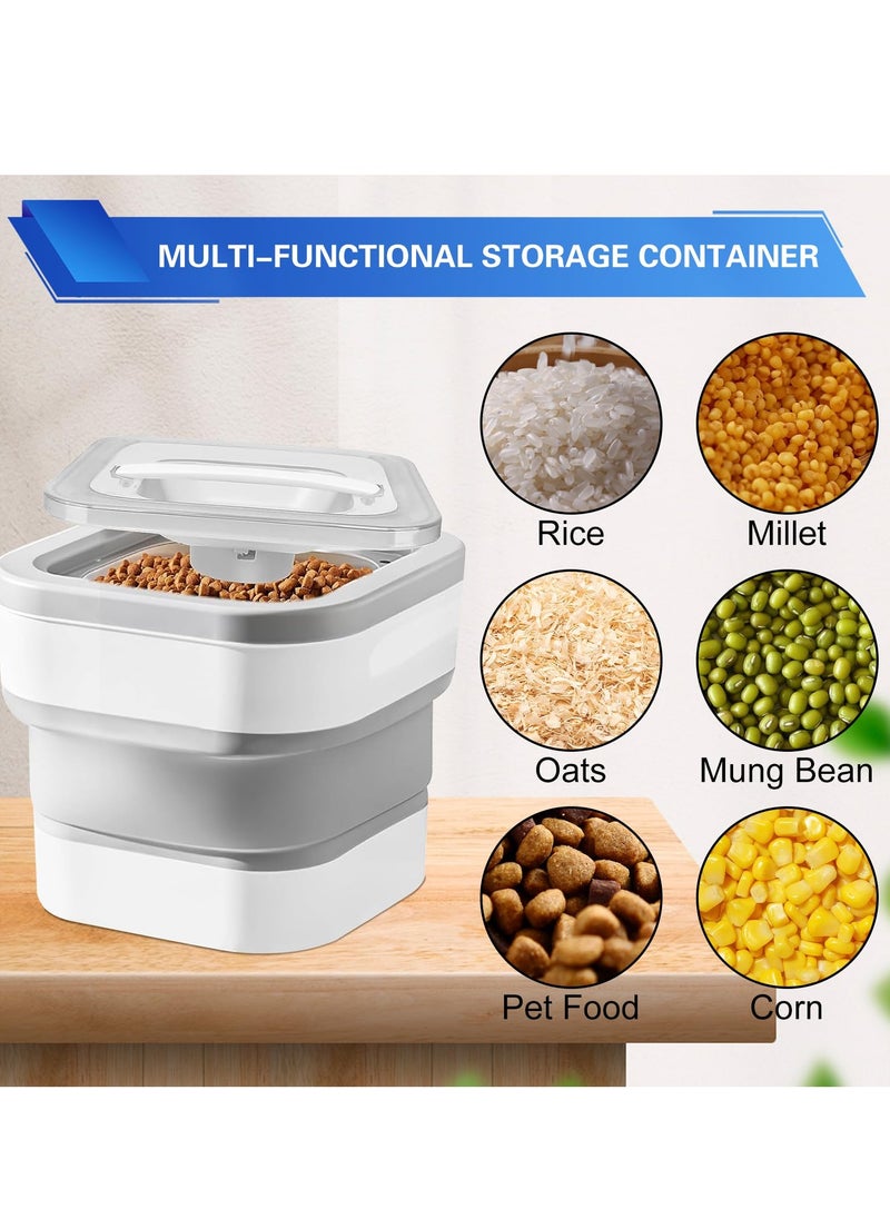 SYOSI - Dog Food Storage Container 5-35 Lbs Collapsible Pet Food Container Kitchen Nuts Cereal Leak Proof Sealable Storage Box with Scoop and Airtight Lid Moisture Insect and Dust Proof TPR Material - Image 1