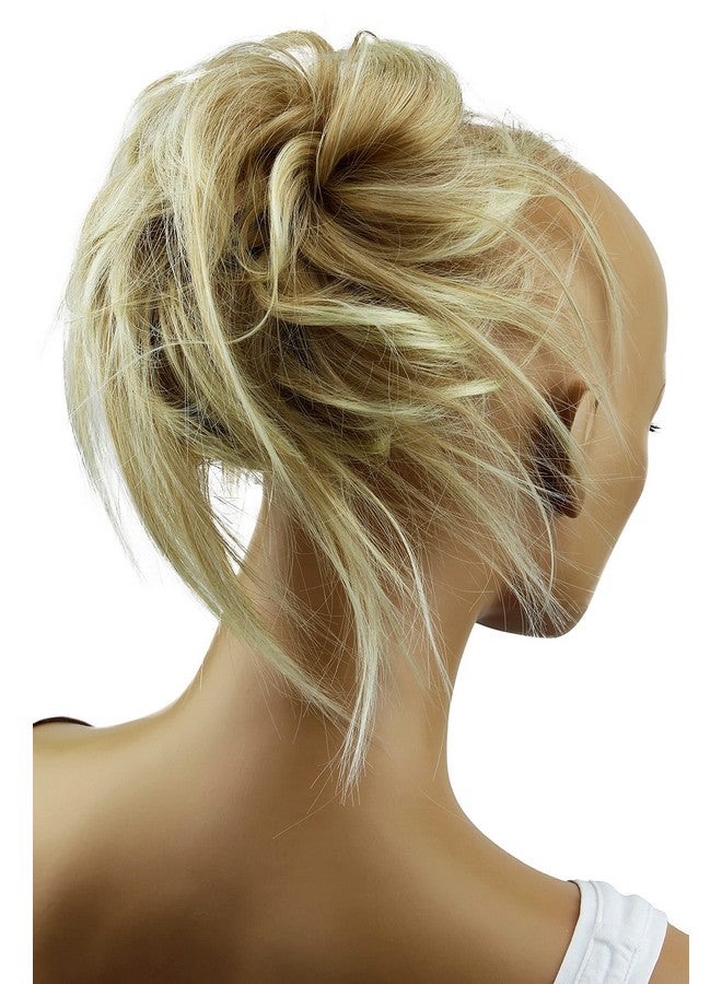 كايشا قطعة شعر Xxl Scrunchie Updo ضخمة ومموجة قليلاً وفوضوية كعكة شقراء مزيج G11F - Image 1